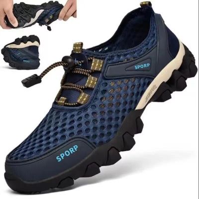 2023 Summer Men Casual Sneakers Breathable Mesh Non Slip Outdoor Hiking Shoes Climbing Trekking Barefoot Sneakers