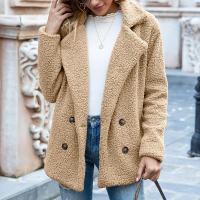 S-5xl Solid Color Women Winter Spring Loose Warm Coat High Quality Teddy Fleece Button Jacket Female Casual Veste Femme