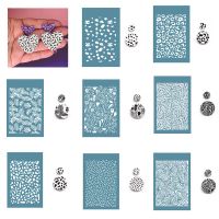 【CW】 Silk Stencils for Polymer Clay Reusable Silkscreen Print Mesh Transfer Crafts Printing Eerring Jewelry