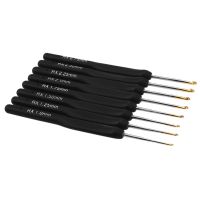 8Pcs / set Black Knitting Needles Plastic Handle Crochet hooks for Knit DIY Craft Loom Tool Weaving Kit Braid