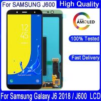 เหมาะสำหรับ Samsung Galaxy J6 2018 J600F J600ดิสเพลย์พร้อมชิ้นส่วนประกอบหน้าจอสัมผัส100% อะไหล่ LCD Super AMOLED ขนาด5.6นิ้ว