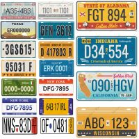 USA State License Plate Car Number Metal Signs Vintage Poster Club Pub Bar Garage Home Wall Decorative Sign Car Number Plate