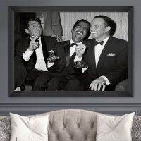 Rat Pack การถ่ายภาพโปสเตอร์ Art Print - Frank Sinatra Dean Martin Sammy Davis Jr Rat Pack ภาพวาดผ้าใบ Wall Art Picture Decor