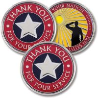 【CC】♙  Veteran Coin Thank You for Your Service Proudly Salutes Plated Commemorative