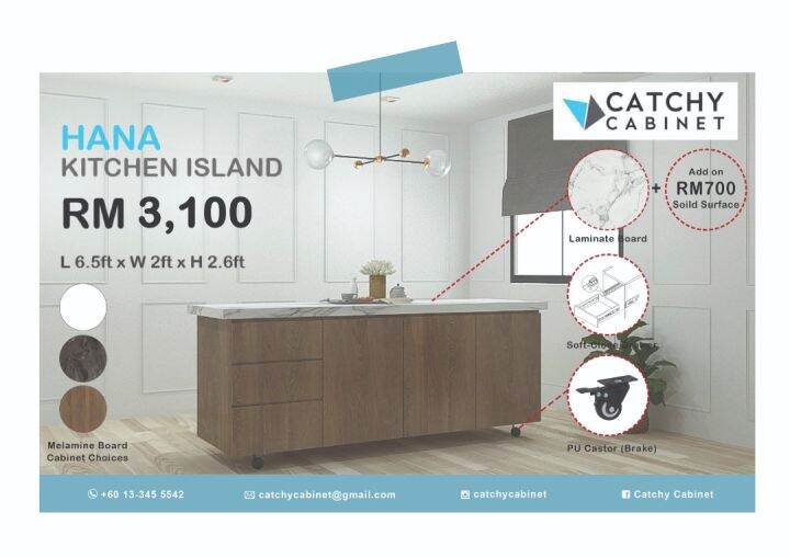 Hana Kitchen Island Lazada
