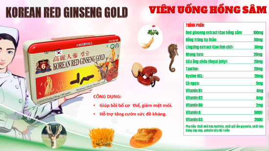 Viên đạm hồng sâm nhung hươu linh chi hàn quốc - korean red ginseng gold - ảnh sản phẩm 3