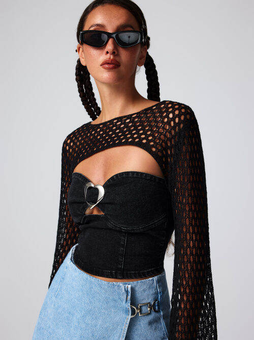 Cider Denim Heart Design Tube Top Lazada PH