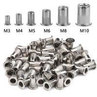 20PCS Stainless Steel Rivets Nuts Insert Flat Head Threaded Nut Riveter Riveting Nut Tools Rustproof M3/M4/M5/M6/M8/M10/M12