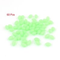 4mm x 6mm Green Soft Plastic Luminous Oval Shaped Beads Fishing Lures 60 Pcs