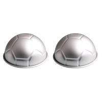 2 PCS 3D Half Round Ball Shaped Football Cake Mold 8 Inch Thickening Aluminum Alloy Mould Birthday Baking Pan