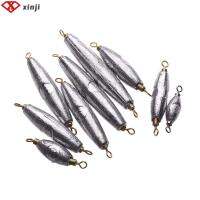 XINJI 5pcs ร้อน แหวนคู่ ทนทาน ป้องกันฝุ่น รูปมะกอก น้ำหนัก Lead Sinkers รอกตกปลา