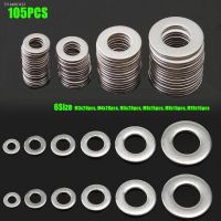 ☋ 105Pcs/Set Stainless Steel Washer M3 M4 M5 M6 M8 M10 Mixed Spring Metric Washer Assortment Kit