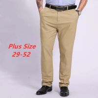 卐☼◇ Plus Size 29-52 Ready Stock Mens Stretch Formal Pants Business Straight Pant Flexible Loose Full Length Casual Seluar Slack Lelaki