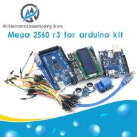 Mega 2560 R3สำหรับชุด Arduino โมดูลรีเลย์สายเคเบิลบอร์ดทดลอง Sr04 Hc W5100ป้องกัน Uno Lcd 1602ที่ป้องกันแป้นพิมพ์