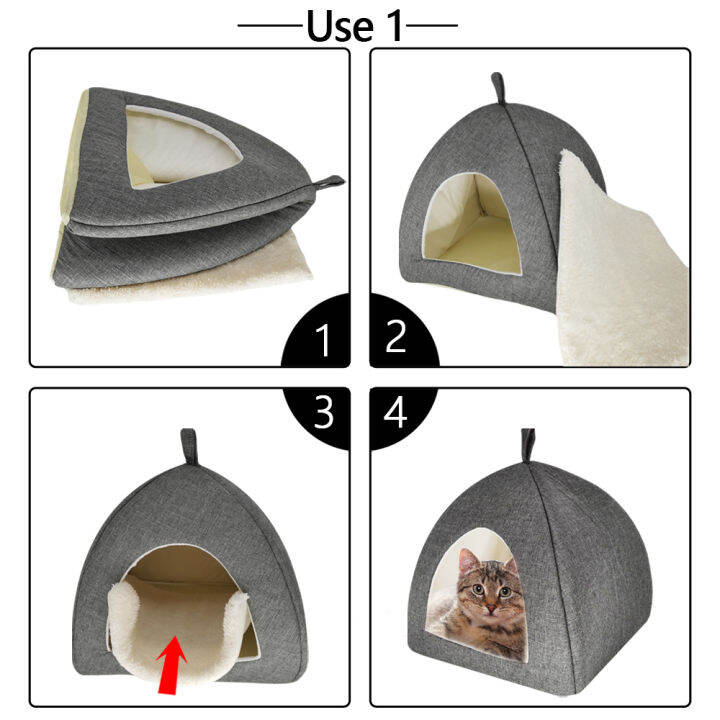 dropshipping-foldable-2-in-1-cat-bed-indoor-kitten-tent-house-warm-for-small-pet-pad-dog-nest-cave-sleeping-cozy-plush-mat