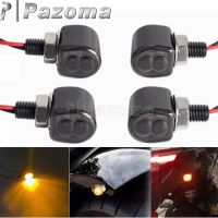 4Pcs 8mm LED Motorcycle Turn Signal Amber Flasher Blinker Indicator Lights Universal Motor Mini Aluminium Flashing Signals Lamp