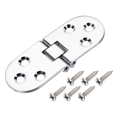 Uxcell 3.15x1.18 Inch Flip Hinges 180 Degree for Sewing Machine Folding Table with Screws Zinc Alloy Silver Tone 6 Pcs Door Hardware Locks