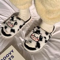 Cartoon WomenS Warm Cotton Slippers Winter Cute Animal Indoor Thicken Plush Slides Soft Non Slip Home Shoes