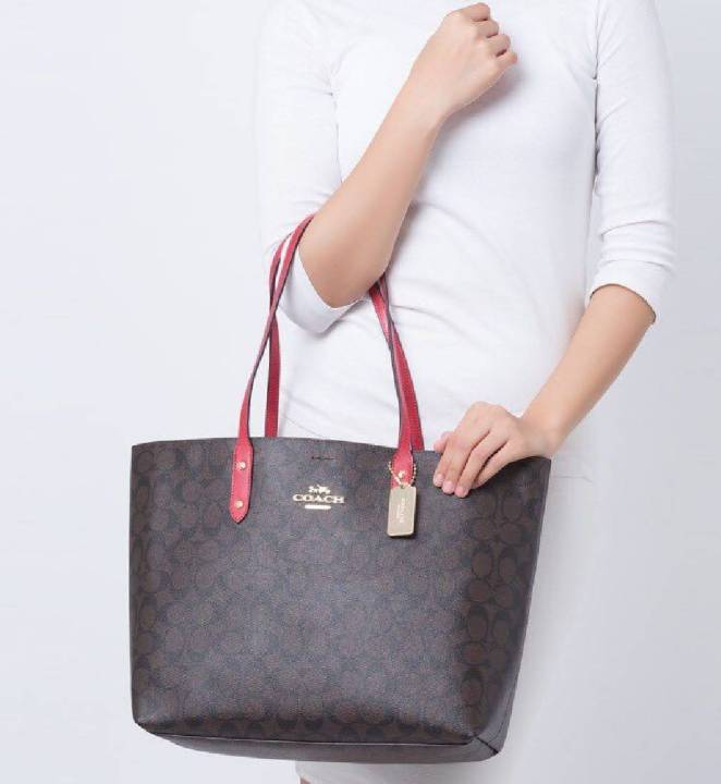 coach-f76636-ของแท้-100-กระเป๋าช้อปปิ้งกระเป๋าถือสุภาพสตรีรุ่นใหม่