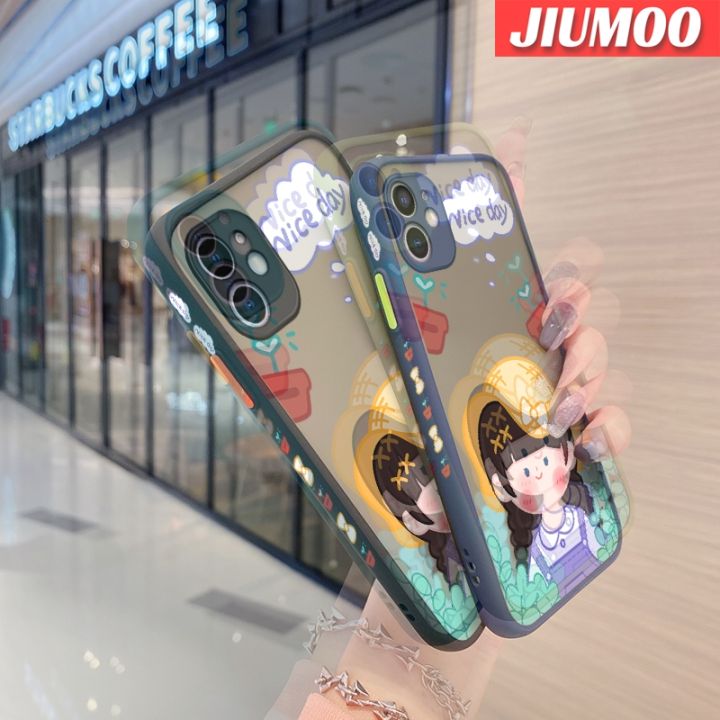 jiumoo-เคสโทรศัพท์ปลอกสำหรับ-samsung-galaxy-a52-4g-a52-5g-a52s-5g-เคสสาวน่ารักลายการ์ตูนแบบบางฝ้าแข็งเคสด้านข้างขอบสี่เหลี่ยมซิลิโคนกันกระแทกคลุมทั้งหมดเคสป้องกันเลนส์กล้อง