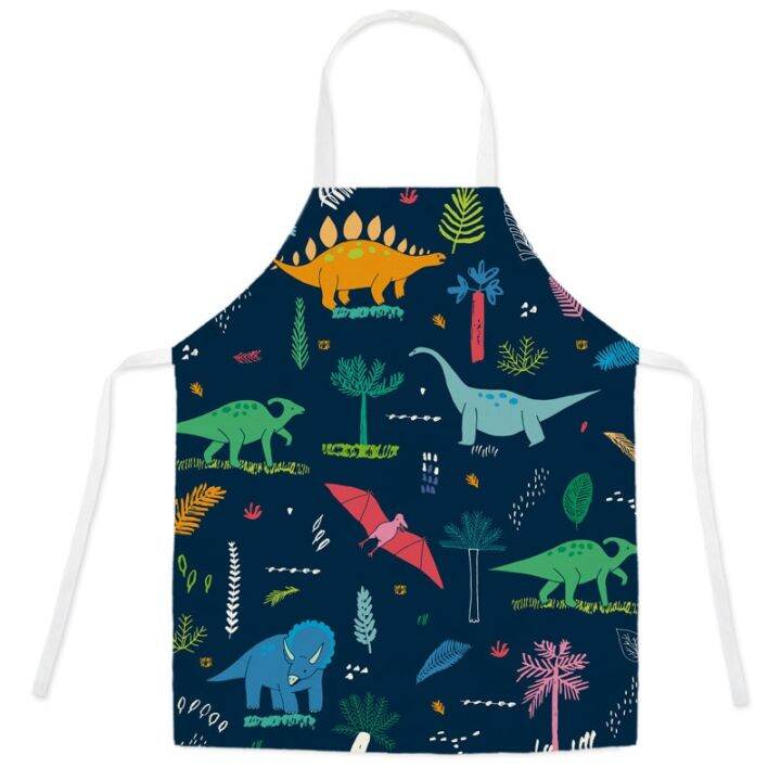 cartoon-dinosaur-cute-apron-for-children-kitchen-cooking-linen-soft-fabric-adults-children-bib-apron-aprons