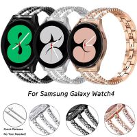 สายรัดสร้อยข้อมือเพชรระยิบระยับระดับไฮเอนด์สุดหรูสำหรับนาฬิกา Samsung Galaxy Watch 3/4/5Pro 40/44M Active 2 Smartwatch สายรัดนาฬิกาข้อมือ