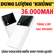 PIN DỰ PHÒNG 36000MAH - TẶNG KÈM CÁP SẠC SẠC DỰ PHÒNG MẶT GƯƠNG BÓNG - PIN