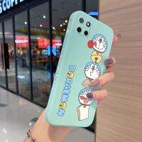 Yiเวปไซต์เคสโทรศัพท์,เคสการ์ตูนแมวโดราเอมอนสำหรับ Realme C12 Narzo 20 Narzo 30A เคสโทรศัพท์ขอบสี่เหลี่ยมเคสซิลิโคนกันกระแทกคลุมด้านหลังทั้งหมดเคสนิ่มป้องกันกล้อง