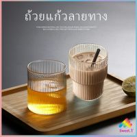 แก้วไวน์สร้างสรรค์ ถ้วยกาแฟ ถ้วยใสในครัวเรือน สปอตสินค้า แก้วลาย กระจกชั้นเดียว กระจก glass cup Sweet.T