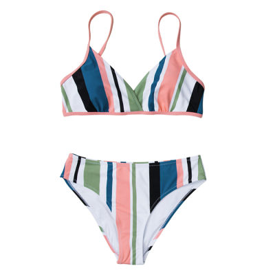 CUPSHE Colorful Striped Bikini Sets Women Sexy Thong Two Pieces Swimsuits 2021 Girl Beach Bathing Suits Swimwear