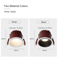 [DBF]2020 New Frameless Anti Glare Lens COB Recessed Downlight 7W 12W Round LED Ceiling Spot Light Bedroom Picture Background