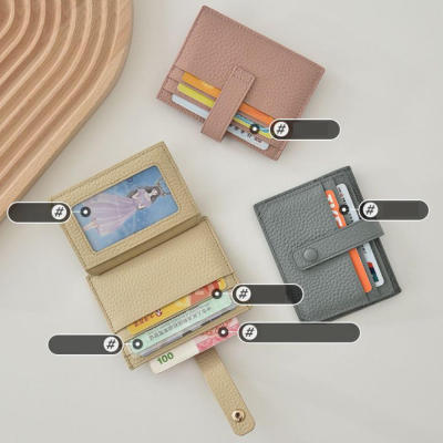 Compact Card Pouch Trendy Card Wallet Minimalist Card Wallet Slim Leather Card Case Womens Card Holder Wallet