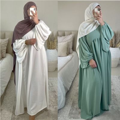 ชุดกระโปรงอาบายาแบบสุภาพสำหรับมุสลิมสำหรับผู้หญิงดูไบเสื้อคลุม Comfort หลวมสบายๆแขนยาวสไตล์ฤดูใบไม้ร่วงชุดเจียมเนื้อเจียมตัวชุดสำหรับชาวอิสลามเดือนรอมฎอน