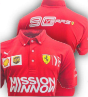 ครบรอบ90th Scuderia F1ไมโครไฟเบอร์โปโลคอปกเสื้อยืด?