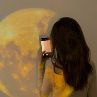 Moon Projection Lamp Background Projector Photo Prop Birthday Party Decoration Wall Lights Bedroom Decor Night Light Night Lights