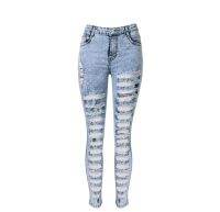 New - wish hot snow waisted denim pants feet torn blast wave model with large code character