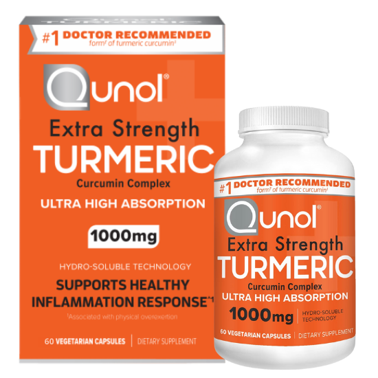 Qunol Extra Strength Turmeric Curcumin Complex (1000mg) (60 Vegetarian Capsules) NO BOX