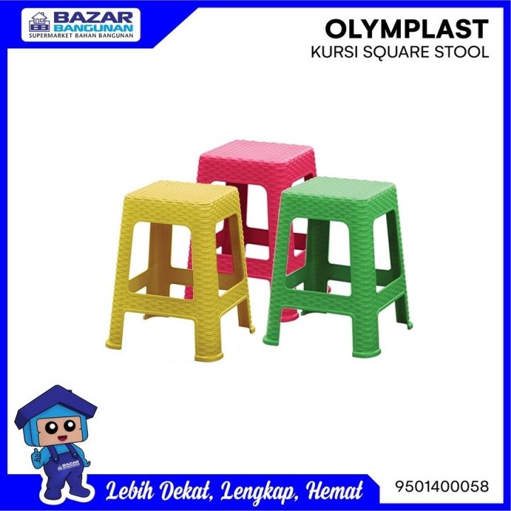 Kursi Bangku Bakso Baso Plastik Rotan Anyaman Olymplast Rattan Stool