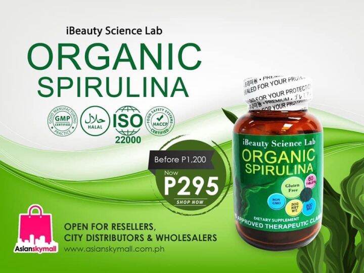 ORGANIC SPIRULINA Tablet Food Supplement (60 tablets x 500 mg) FDA
