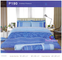 Premier Satin ? ชุดผ้าปูที่นอน (ไม่มีผ้านวม) ขนาด 5 ฟุต ? พิมพ์ลาย กราฟฟิค สีฟ้า Graphic Print P190