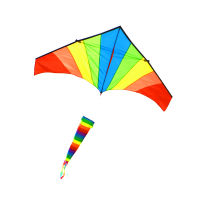 free shipping large rainbow windsock kite line ripstop nylon fabric outdoor toys flying bird kites kids reel beach fun sports