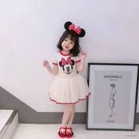 Kira Disney Mickey Mouse สกรีนลายการ์ตูน มิกกี้เมาส์ ชุดเดรสเด็ก ชุดมินนี่ ชุดเดรสเจ้าหญิง ชุดปอนโช