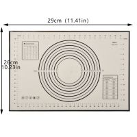 แผ่นรองนวดซิลิโคนแพลตตินัม26X29แผ่นรองอบนวดแป้งเกี๊ยวแผ่นไม่ติดกระทะกลิ้งขนมอบ