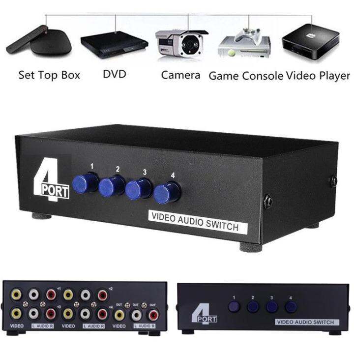MT-431 AV 4-Way AV Switch RCA Switcher 4 In 1 Out Composite Video L/R ...