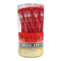 ควอนตั้ม ปากกาลูกลื่น #Skate111 หมึกสีแดง 0.5 มม. แพ็ค 50 ด้าม/Quantum Ballpoint Pen # Skate111, Red Ink, 0.5 mm, Pack of 50