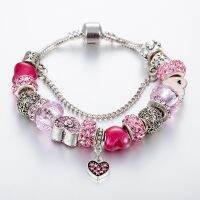 รุ่นขายดี ?สร้อยข้อมือแฟชั่นพร้อมชาร์มน่ารักๆ : Pink Bracelet