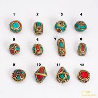 Special Nepal handmade turquoise copper beads DIY accessories jewelry loose with