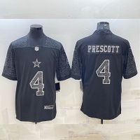 2023 New Fashion version NFL Dallas Cowboys Mens Reflective Limited Edition No. 4 Dak Prescott Embroidered Football Jersey