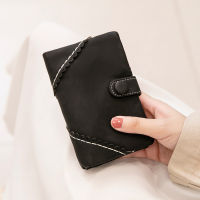 Matte Leather Short Solid Color Women Wallets Zipper Hasp Coin Purses Credit Cards Holder Female Wristband Clutch Money Clip