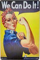 Forever _ ป้ายโลหะติดผนังป้ายดีบุกจากอเมริกา Wwii Rosie Riveter เราสามารถลงมือทำโฆษณาสงคราม X ในป้ายตกแต่งสนุกสำหรับตกแต่งบ้านบาร์ห้องโรงรถวินเทจ &amp; สไตล์วินเทจ